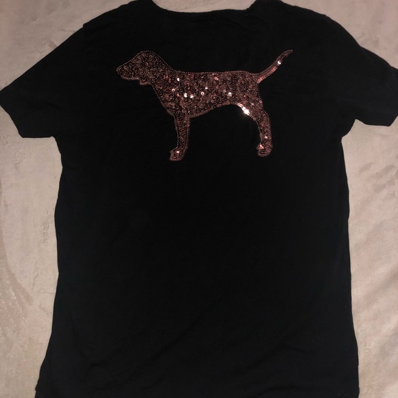 PINK Victoria's Secret Tops Victorias Secret Dog Bling Tee Poshmark